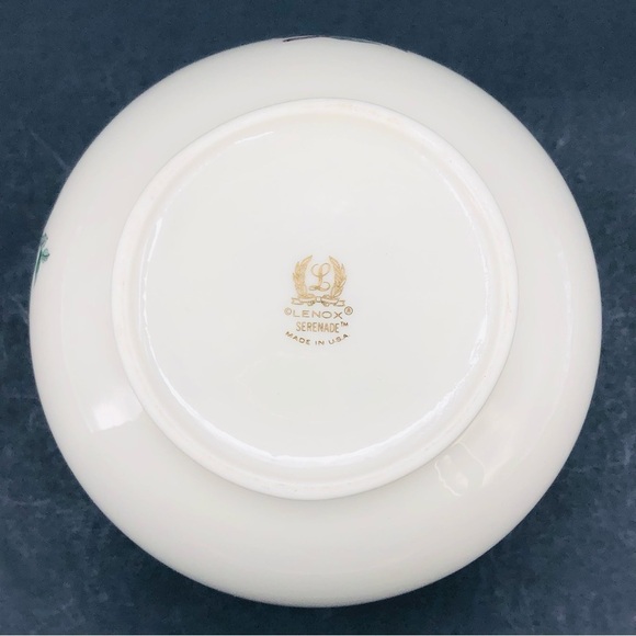 LENOX USA Serenade Vintage Rose Bowl Bird Floral Gold Trims Ceramic Globe Vase - Picture 5 of 9